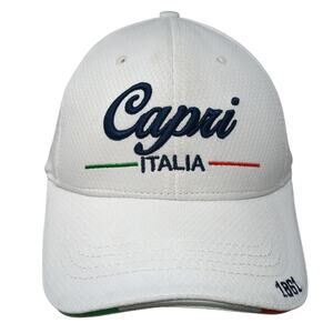 Capri Italia 1861 Strapback Hat White One Size Adjustable Embroidered